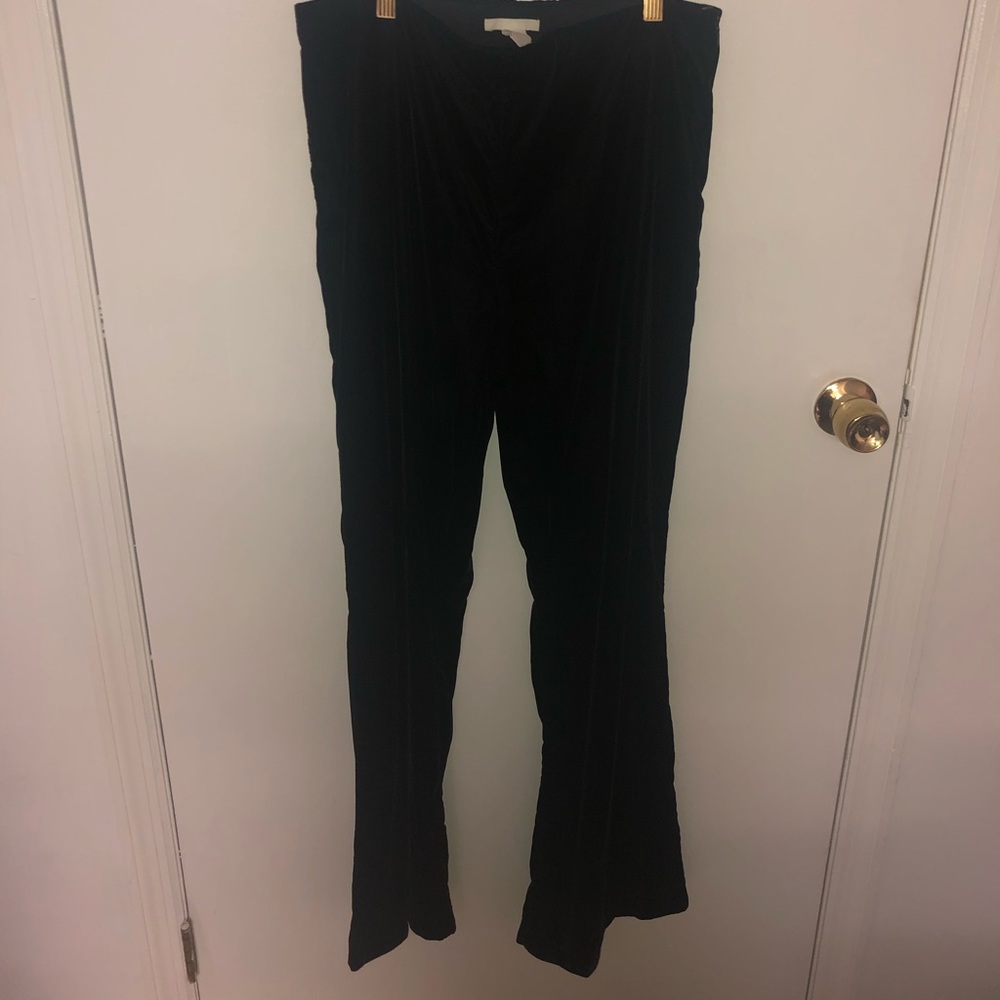 H&M Black Velvet Stretch Work Pants Size 10